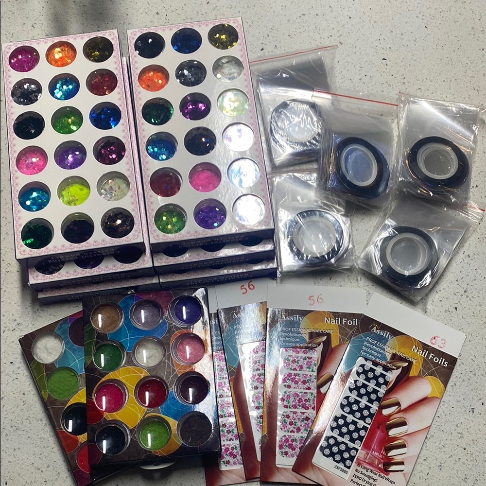 Colorful Nail Art Foil & Glitter Set